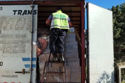 Un cargamento de carne decomisada en la localidad de Río Colorado, en Río Negro, tiempo atrás, donde se controla la carne que ingresa a la Patagonia