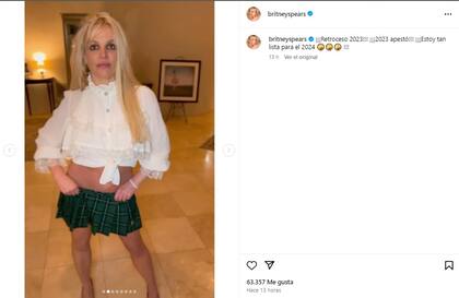 Un carrusel de imágenes que publicó Britney en sus redes donde posa como a ella le gusta