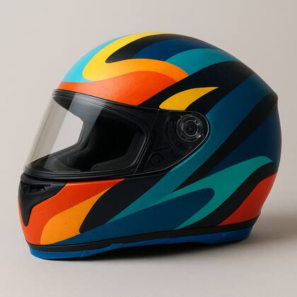 Un casco de moto personalizado