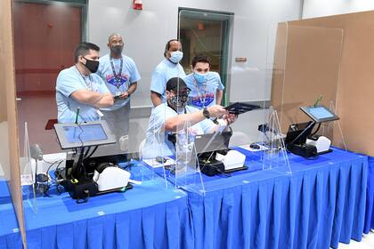 Un centro de votación anticipada en Las Vegas