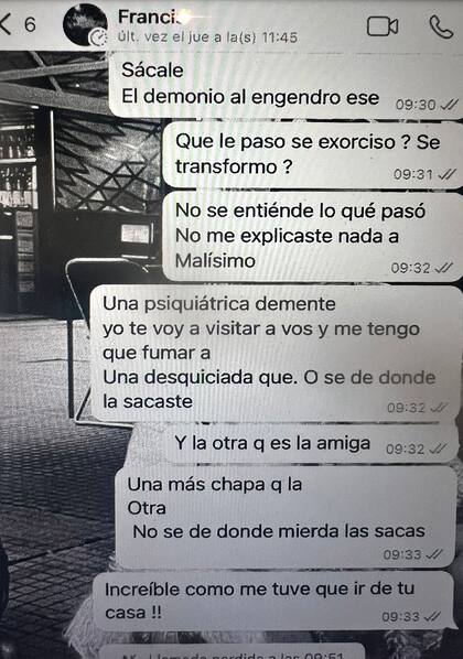 Un chat de Whatsapp entre la testigo y el empresario detenido