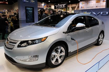 Un Chevy Volt de General Motors durante la feria CES 2011 que se realizó em Las Vegas