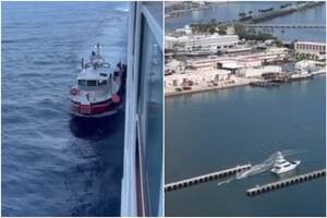 Un choque de una lancha con un ferry generó un caos en el puerto de Miami