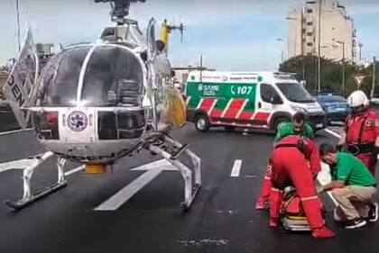 Un choque múltiple registrado en la autopista 25 de Mayo, con siete heridos