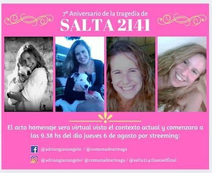 Un collage con fotos de Débora que su familia hizo para el séptimo aniversario de la explosión del edificio de la calle Salta 2141