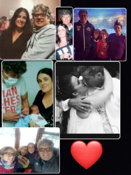 Un collage que Juio le compartió a LA NACION para recordar a Lucía Ermiaga, su compañera (Gentileza Julio Ardanaz)