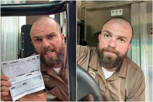 Un conductor de paquetería de UPS dejó atónitos a sus seguidores al mostrar su sueldo semanal