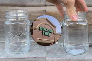 Un creador de contenidos comparó el precio y la calidad de una taza de vidrio con forma de jarra que compró en Dollar Tree con otra de Amazon