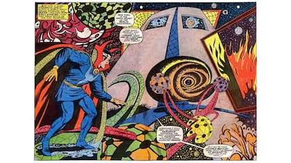 Un cuadro del cómic original de 1963 con la presentación de Doctor Strange