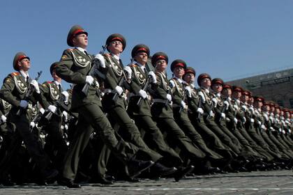 Un desfile militar en la Plaza Roja