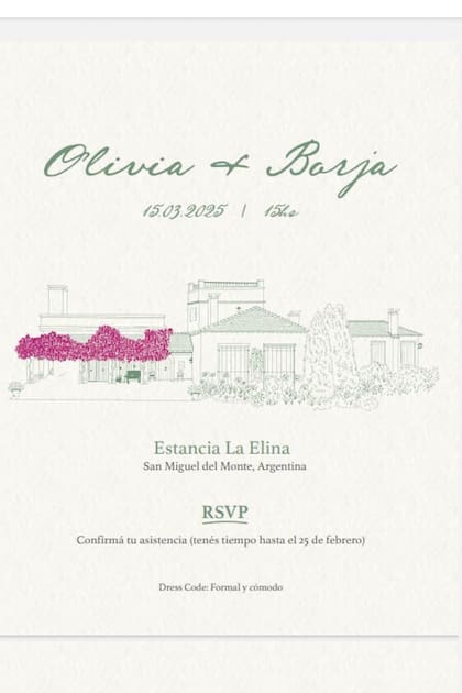 Un detalle de la invitación.