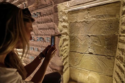 Un detalle del interior de la pirámide Djoser, construida hace 4700 años en Egipto cerca de El Cairo