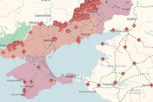 Un detalle del mapa de la guerra de Ucrania publicado por DeepState el 22 de agosto de 2025
