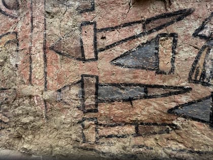 Un detalle del mural prehispánico 