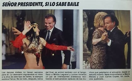 Un día después de su baile con Menem, la prensa gráfica argentina e internacional replicó el hecho hilarante