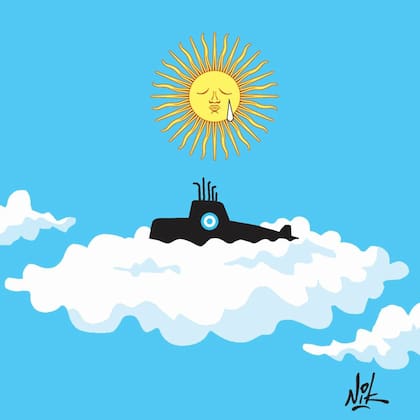 Un dibujo de Nik sobre el submarino ARA San Juan
