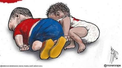 Un dibujo relaciona a Marcos con Aylan, el niño refugiado sirio que falleció en el Mediterráneo