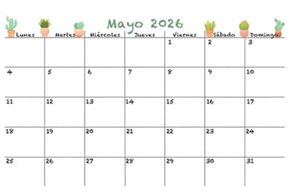 Un diseño para anotar las tareas y eventos del mes