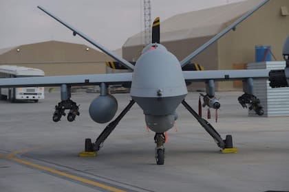 Un dron Reaper de la Fuerza Aérea de Estados Unidos en Afganistán en 2018. Estos aviones no tripulados podrían convertirse en armas letales autónomas en el futuro