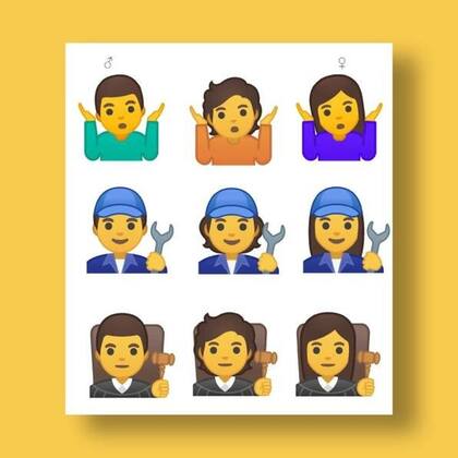 Un ejemplo de los emojis que aspiran a ofrecer una alternativa de género no binario creados por Google