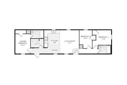 Un ejemplo de plano de una casa móvil en Estados Unidos