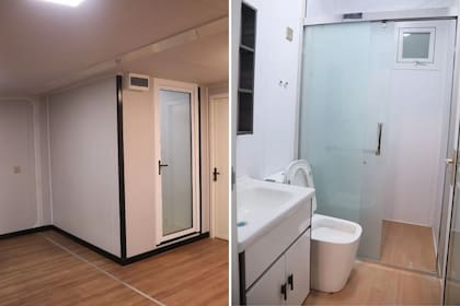 Un ejemplo del living y del baño que viene con las unidades, ya que esto se puede personalizar a gusto