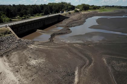 Un embalse seco en Uruguay