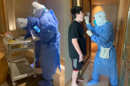 Un equipo médico les realizaba los chequeos, en la habitación del hotel, durante los 14 días de cuarentena