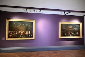 Un espacio en blanco en la pared de la Galería de los Uffizi en Florencia, Italia, donde colgaba una pintura de Ferdinando de Medici hasta que un turista la dañó el sábado pasado