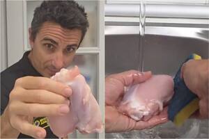 Un experto indicó por qué no hay que lavar el pollo antes de comerlo