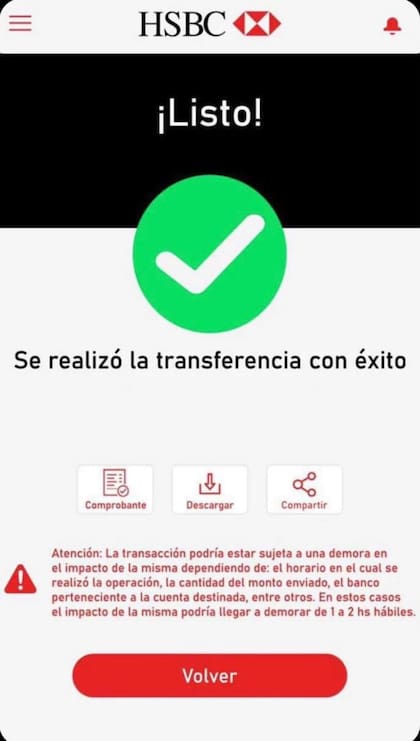 Un falso comprobante de transferencia de una operación en Marketplace
