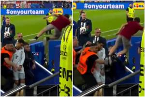 Un fanático de Cristiano Ronaldo se tiró desde la tribuna y casi termina en tragedia