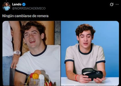 Un fan se dio cuenta que Colapinto había participado de una entrevista con la misma ropa