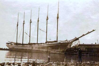 Un foto del Wyoming construido en Bath, en 1909