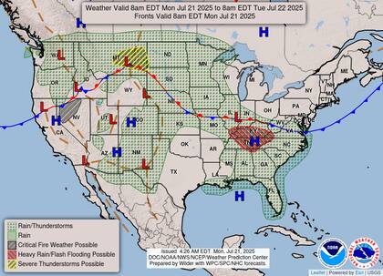 Un frente estacionario cargado de humedad anómala provoca amenazas significativas de inundaciones repentinas en el Valle de Ohio y Tennessee