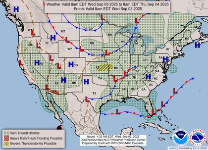 Un frente estacionario sobre el sur de Florida concentrará humedad profunda, con múltiples rondas de chaparrones y tormentas con probabilidad de anegamientos puntuales en Miami, Naples y Key West