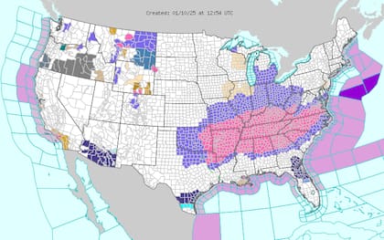 Un frente frío provocará lluvias en el noroeste y nevadas significativas en las montañas Cascade y Rocosas