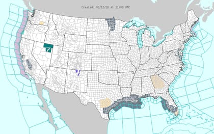 Un frente vinculado al golfo de Alaska aportará nevadas moderadas en las elevaciones altas del Interior Oeste y el norte de California