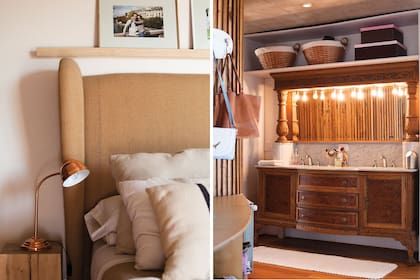 Un gran espacio sin divisiones que reúne el dormitorio, el vestidor y el baño. Donde sea que te pares y mires para donde mires, ves algo especial o un recuerdo de algún viaje