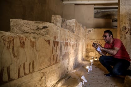 El hallazgo de los sarcófagos se realizó en varios pozos funerarios en un sitio de sepultura que es patrimonio mundial de la Unesco en Saqqara
