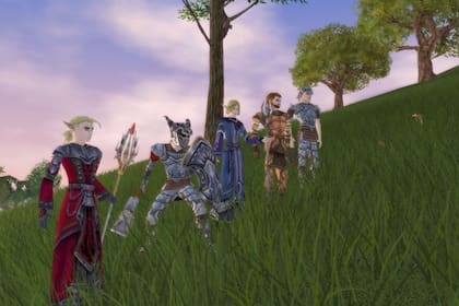 Un grupo de guerreros en Regnum Online, antes de una batalla