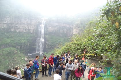 Un grupo de turistas disfrutando de la naturaleza del lugar