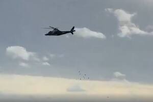 Un helicóptero aterrizó en Pinamar.