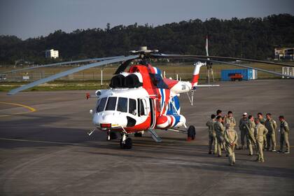 Un helicóptero Mi-171A2 de Rusia en la Exhibición Aeronáutica Internacional de China, en Zhuhai, provincia de Guangdong