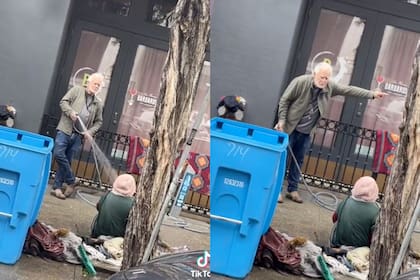 Un hombre le lanzó agua a una mujer en situación de calle en EE.UU.