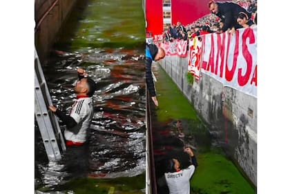 Un hombre le pegó una trompada a otro y lo tiró a la fosa en la cancha de Estudiantes