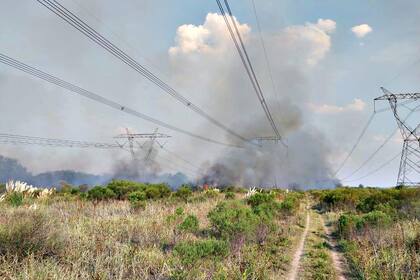 Un incendio perturbó una línea de alta tensión de 500 kw que une Campana con Gral. Rodríguez