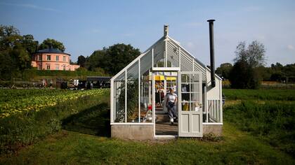 Un invernadero en el jardín de Rosendals en Estocolmo