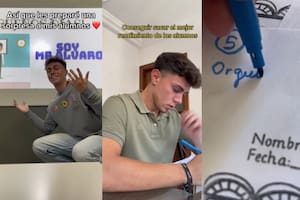 Un joven profesor se viralizó por su forma de enseñanza (Captura video)
