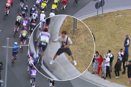 Un joven se metió en el camino y quiso derribar a algunos ciclistas en medio de la sexta etapa del Giro de Italia